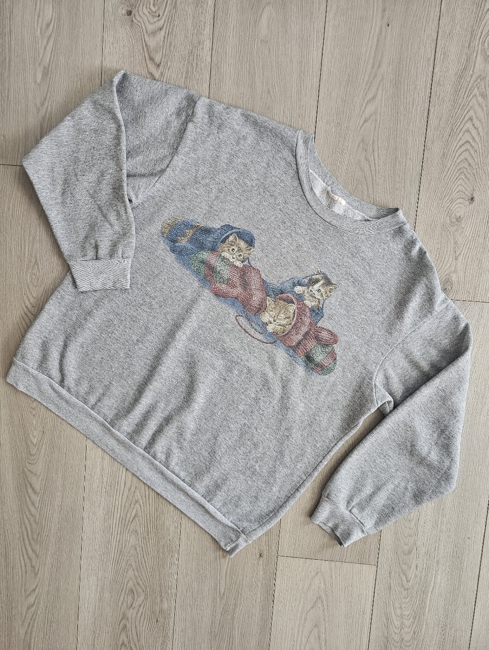 Vintage Carroll Reed Kitten Crewneck Sweater, Large